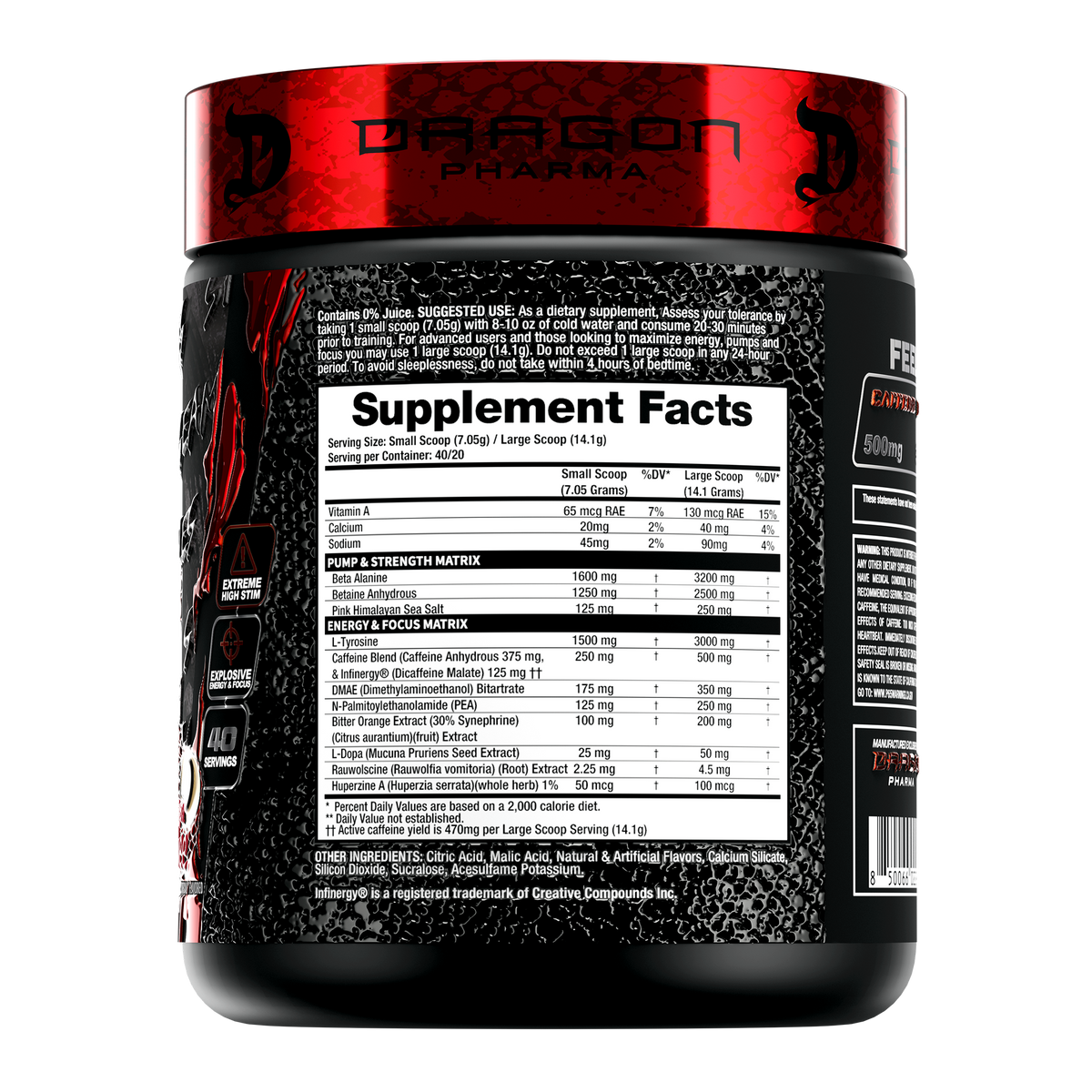 Dragon Pharma Venom Inferno Pre-Entreno Extremo - 280 g